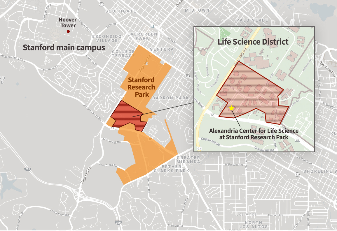 Stanford life science map